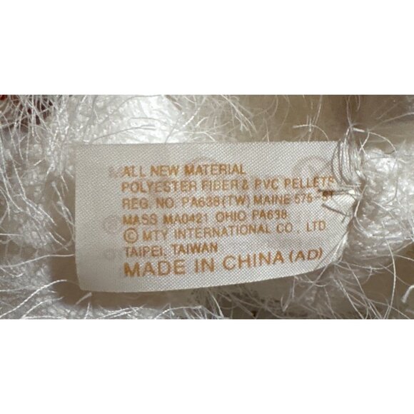 Dan Dee Collectors Choice White Fuzzy Teddy Bear With Mask & Bow Tie Orange Paws - Picture 4 of 6